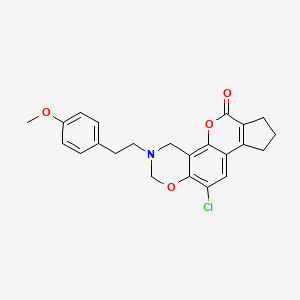 molecular formula C23H22ClNO4 B11404720 11-Chloro-3-(4-methoxyphenethyl)-3,4,8,9-tetrahydro-2H-cyclopenta[3,4]chromeno[8,7-E][1,3]oxazin-6(7H)-one 