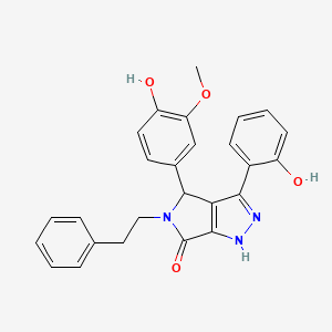 4-(4-hydroxy-3-methoxyphenyl)-3-(2-hydroxyphenyl)-5-(2-phenylethyl)-4,5-dihydropyrrolo[3,4-c]pyrazol-6(1H)-one