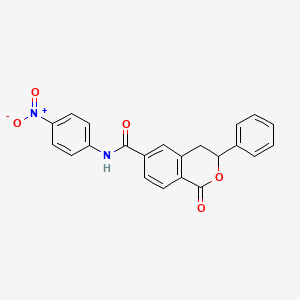 N-(4-nitrophenyl)-1-oxo-3-phenyl-3,4-dihydro-1H-isochromene-6-carboxamide