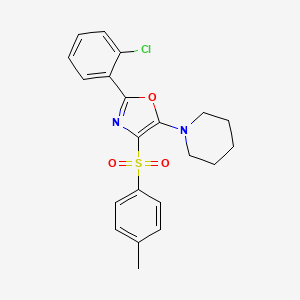 molecular formula C21H21ClN2O3S B11404760 1-[2-(2-Chlorophenyl)-4-(4-methylbenzenesulfonyl)-1,3-oxazol-5-yl]piperidine 