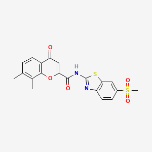 7,8-dimethyl-N-[6-(methylsulfonyl)-1,3-benzothiazol-2-yl]-4-oxo-4H-chromene-2-carboxamide