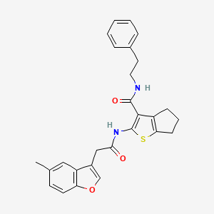 2-{[(5-methyl-1-benzofuran-3-yl)acetyl]amino}-N-(2-phenylethyl)-5,6-dihydro-4H-cyclopenta[b]thiophene-3-carboxamide