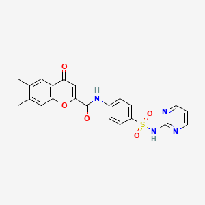 6,7-dimethyl-4-oxo-N-[4-(pyrimidin-2-ylsulfamoyl)phenyl]-4H-chromene-2-carboxamide