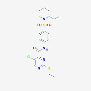 5-chloro-N-{4-[(2-ethylpiperidin-1-yl)sulfonyl]phenyl}-2-(propylsulfanyl)pyrimidine-4-carboxamide