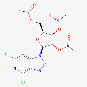 molecular formula C₁₇H₁₇Cl₂N₃O₇ B1140480 4,6-二氯-1-(2,3,5-三-O-乙酰基-β-L-呋喃核糖基)-1H-咪唑并[4,5-c]吡啶 CAS No. 63423-94-9
