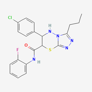 6-(4-chlorophenyl)-N-(2-fluorophenyl)-3-propyl-6,7-dihydro-5H-[1,2,4]triazolo[3,4-b][1,3,4]thiadiazine-7-carboxamide