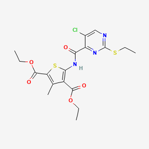 Diethyl 5-({[5-chloro-2-(ethylsulfanyl)pyrimidin-4-yl]carbonyl}amino)-3-methylthiophene-2,4-dicarboxylate