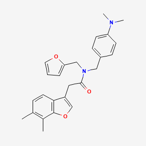 N-[4-(dimethylamino)benzyl]-2-(6,7-dimethyl-1-benzofuran-3-yl)-N-(furan-2-ylmethyl)acetamide