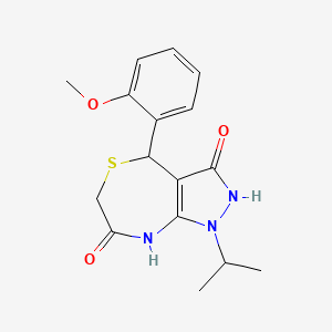 4-(2-methoxyphenyl)-1-(propan-2-yl)-4,6-dihydro-1H-pyrazolo[3,4-e][1,4]thiazepine-3,7-diol