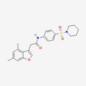 molecular formula C23H26N2O4S B11404842 2-(4,6-dimethyl-1-benzofuran-3-yl)-N-[4-(piperidin-1-ylsulfonyl)phenyl]acetamide 