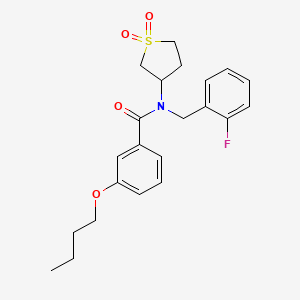 molecular formula C22H26FNO4S B11404882 3-butoxy-N-(1,1-dioxidotetrahydrothiophen-3-yl)-N-(2-fluorobenzyl)benzamide 