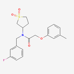 molecular formula C20H22FNO4S B11404883 N-(1,1-dioxidotetrahydrothiophen-3-yl)-N-(3-fluorobenzyl)-2-(3-methylphenoxy)acetamide 