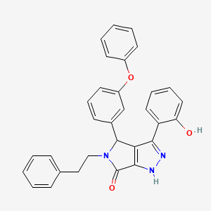 3-(2-hydroxyphenyl)-4-(3-phenoxyphenyl)-5-(2-phenylethyl)-4,5-dihydropyrrolo[3,4-c]pyrazol-6(1H)-one