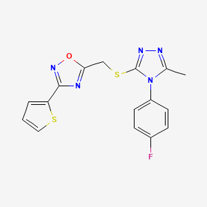 5-({[4-(4-fluorophenyl)-5-methyl-4H-1,2,4-triazol-3-yl]sulfanyl}methyl)-3-(thiophen-2-yl)-1,2,4-oxadiazole