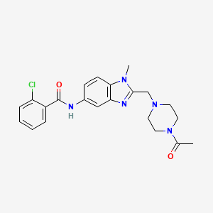 N-{2-[(4-acetylpiperazin-1-yl)methyl]-1-methyl-1H-benzimidazol-5-yl}-2-chlorobenzamide