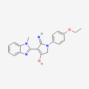 molecular formula C20H20N4O2 B11404948 5-Amino-1-(4-ethoxyphenyl)-4-(1-methyl-1H-1,3-benzodiazol-2-YL)-2,3-dihydro-1H-pyrrol-3-one 