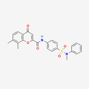 7,8-dimethyl-N-{4-[methyl(phenyl)sulfamoyl]phenyl}-4-oxo-4H-chromene-2-carboxamide