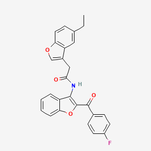 molecular formula C27H20FNO4 B11404966 2-(5-ethyl-1-benzofuran-3-yl)-N-[2-(4-fluorobenzoyl)-1-benzofuran-3-yl]acetamide 