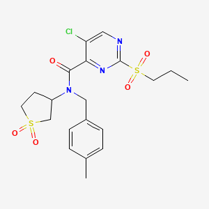 5-chloro-N-(1,1-dioxidotetrahydrothiophen-3-yl)-N-(4-methylbenzyl)-2-(propylsulfonyl)pyrimidine-4-carboxamide