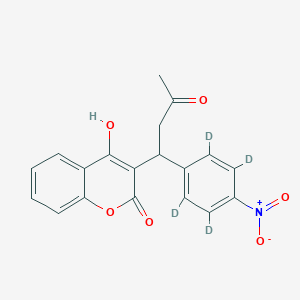 molecular formula C₁₉H₁₁D₄NO₆ B1140498 3-[1-氘代-3-氧代-1-(2,3,5,6-四氘代-4-硝基苯基)丁基]-4-羟基色满-2-酮 CAS No. 1185071-64-0