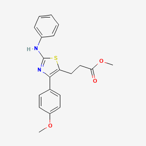 molecular formula C20H20N2O3S B11404997 Methyl 3-[4-(4-methoxyphenyl)-2-(phenylamino)-1,3-thiazol-5-yl]propanoate 