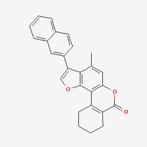 molecular formula C26H20O3 B11405000 4-methyl-3-(2-naphthyl)-8,9,10,11-tetrahydro-7H-benzo[c]furo[2,3-f]chromen-7-one 