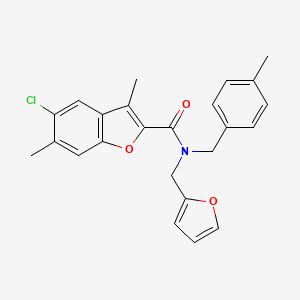 molecular formula C24H22ClNO3 B11405004 5-chloro-N-(furan-2-ylmethyl)-3,6-dimethyl-N-(4-methylbenzyl)-1-benzofuran-2-carboxamide 