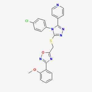 4-[4-(4-chlorophenyl)-5-({[3-(2-methoxyphenyl)-1,2,4-oxadiazol-5-yl]methyl}sulfanyl)-4H-1,2,4-triazol-3-yl]pyridine