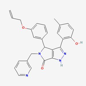 3-(2-hydroxy-5-methylphenyl)-4-[3-(prop-2-en-1-yloxy)phenyl]-5-(pyridin-3-ylmethyl)-4,5-dihydropyrrolo[3,4-c]pyrazol-6(1H)-one