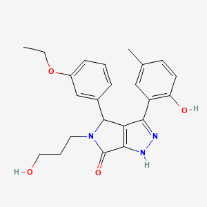 molecular formula C23H25N3O4 B11405013 4-(3-ethoxyphenyl)-3-(2-hydroxy-5-methylphenyl)-5-(3-hydroxypropyl)-4,5-dihydropyrrolo[3,4-c]pyrazol-6(1H)-one 