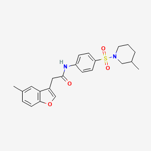 2-(5-methyl-1-benzofuran-3-yl)-N-{4-[(3-methylpiperidin-1-yl)sulfonyl]phenyl}acetamide