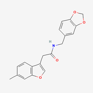 N-(1,3-benzodioxol-5-ylmethyl)-2-(6-methyl-1-benzofuran-3-yl)acetamide