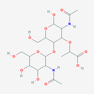 molecular formula C₁₉H₃₂N₂O₁₃ B1140511 N-Acetyl-D-glucosaminyl-(1-4)-N-acetylmuramic Acid CAS No. 41137-10-4