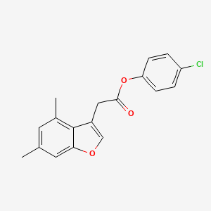 molecular formula C18H15ClO3 B11405122 4-Chlorophenyl (4,6-dimethyl-1-benzofuran-3-yl)acetate 