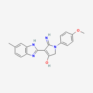 molecular formula C19H18N4O2 B11405128 5-Amino-1-(4-methoxyphenyl)-4-(6-methyl-1H-1,3-benzodiazol-2-YL)-2,3-dihydro-1H-pyrrol-3-one 