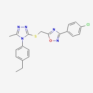 3-(4-chlorophenyl)-5-({[4-(4-ethylphenyl)-5-methyl-4H-1,2,4-triazol-3-yl]sulfanyl}methyl)-1,2,4-oxadiazole