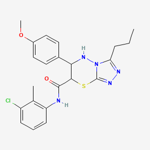 molecular formula C22H24ClN5O2S B11405179 N-(3-chloro-2-methylphenyl)-6-(4-methoxyphenyl)-3-propyl-6,7-dihydro-5H-[1,2,4]triazolo[3,4-b][1,3,4]thiadiazine-7-carboxamide 