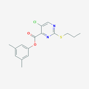 molecular formula C16H17ClN2O2S B11405197 3,5-Dimethylphenyl 5-chloro-2-(propylsulfanyl)pyrimidine-4-carboxylate 