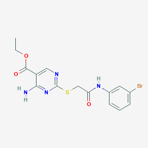 Ethyl 4-amino-2-({2-[(3-bromophenyl)amino]-2-oxoethyl}sulfanyl)pyrimidine-5-carboxylate