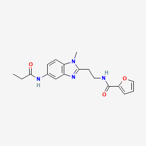 N-{2-[1-methyl-5-(propanoylamino)-1H-benzimidazol-2-yl]ethyl}furan-2-carboxamide