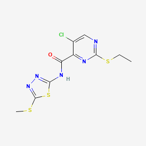 5-chloro-2-(ethylsulfanyl)-N-[5-(methylsulfanyl)-1,3,4-thiadiazol-2-yl]pyrimidine-4-carboxamide