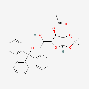 molecular formula C₃₀H₃₂O₇ B1140524 3-Acetyl-1,2-O-isopropylidene-6-O-trityl-α-D-galactofuranose CAS No. 109680-97-9