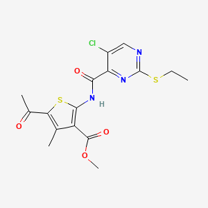 Methyl 5-acetyl-2-({[5-chloro-2-(ethylsulfanyl)pyrimidin-4-yl]carbonyl}amino)-4-methylthiophene-3-carboxylate