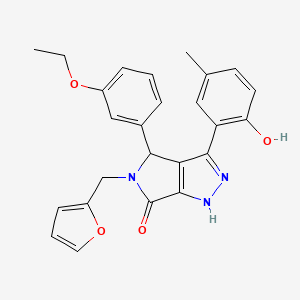 4-(3-ethoxyphenyl)-5-(furan-2-ylmethyl)-3-(2-hydroxy-5-methylphenyl)-4,5-dihydropyrrolo[3,4-c]pyrazol-6(1H)-one