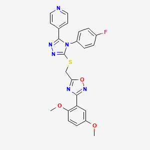 4-[5-({[3-(2,5-dimethoxyphenyl)-1,2,4-oxadiazol-5-yl]methyl}sulfanyl)-4-(4-fluorophenyl)-4H-1,2,4-triazol-3-yl]pyridine