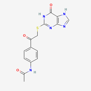 N-(4-{[(6-hydroxy-9H-purin-2-yl)sulfanyl]acetyl}phenyl)acetamide