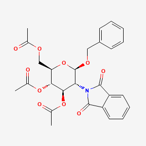 molecular formula C₂₇H₂₇NO₁₀ B1140533 [(2R,3S,4R,5R,6R)-3,4-diacetyloxy-5-(1,3-dioxoisoindol-2-yl)-6-phenylmethoxyoxan-2-yl]methyl acetate CAS No. 80035-31-0