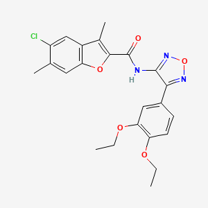 molecular formula C23H22ClN3O5 B11405338 5-chloro-N-[4-(3,4-diethoxyphenyl)-1,2,5-oxadiazol-3-yl]-3,6-dimethyl-1-benzofuran-2-carboxamide 