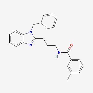 molecular formula C25H25N3O B11405405 N-[3-(1-benzyl-1H-benzimidazol-2-yl)propyl]-3-methylbenzamide 