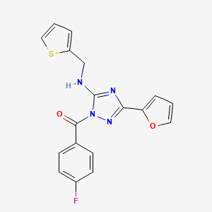 (4-fluorophenyl){3-(furan-2-yl)-5-[(thiophen-2-ylmethyl)amino]-1H-1,2,4-triazol-1-yl}methanone